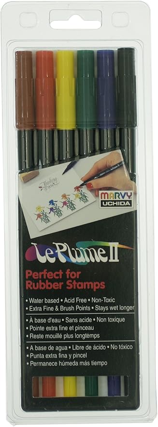 Marvy Le Plume Dual Tip Marker Primary 6pc