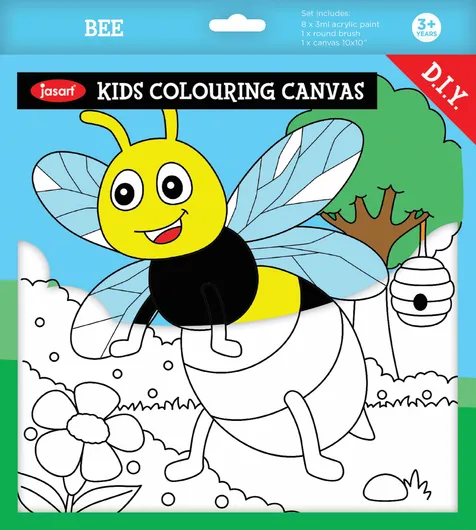 Jasart Colouring Canvas 10x10" Bee