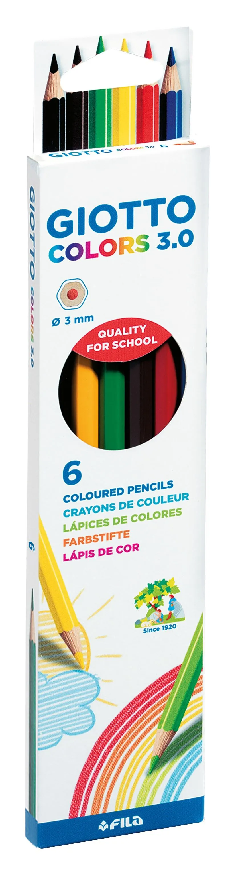 Giotto 3.0 Colour Pencils 6pc