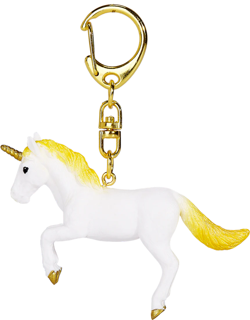 Mojo Rearing Yellow Unicorn Keychain