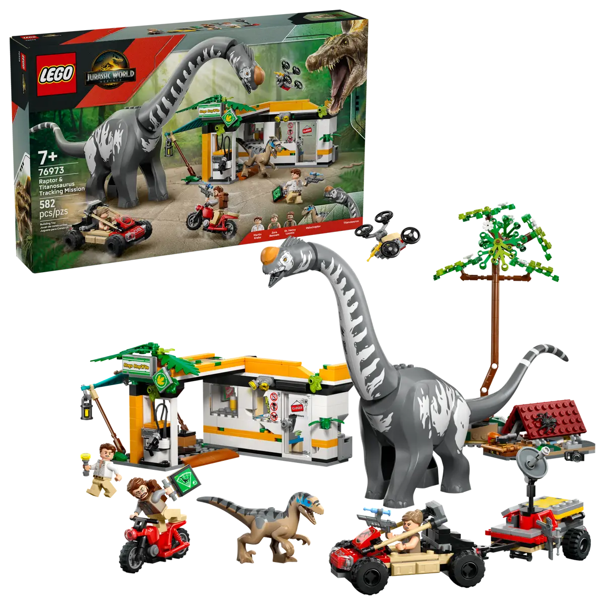 Lego Jurassic Raptor & Titanosaurus Tracking Mission 76973