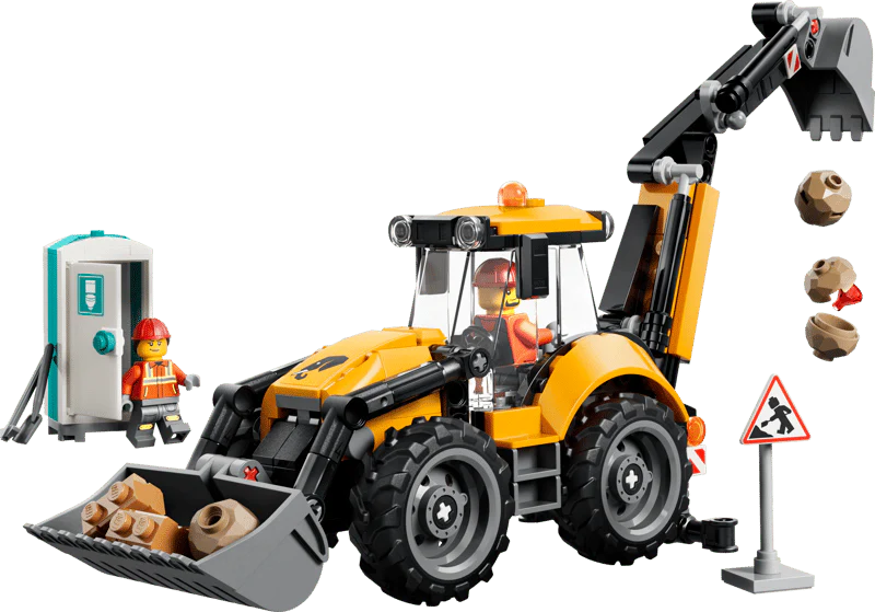 Lego City Yellow Backhoe Loader 60480 - Image 2
