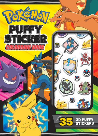Pokemon Puffy Sticker Colouring Book
