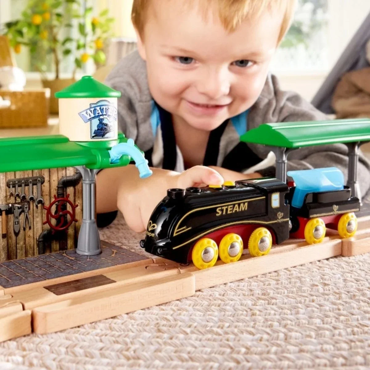 Hape Steam & Whistle Train Set - Image 3