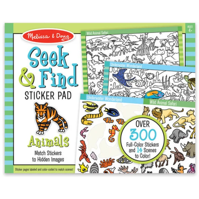 MD Seek & Find Sticker Pad Animals
