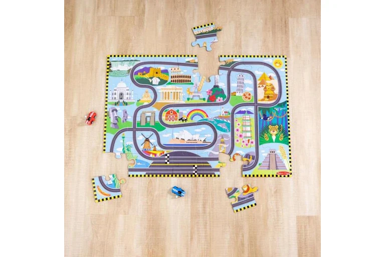 MD Race Around the World Tracks Floor Puzzle - Image 2