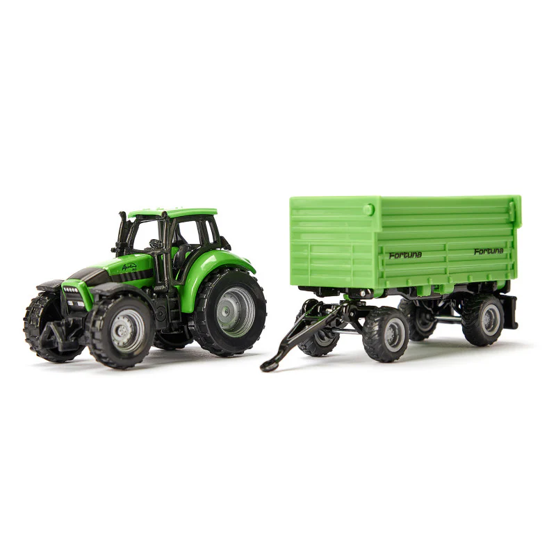 Siku Deutz-Fahr with 4 Wheel Trailer 1606