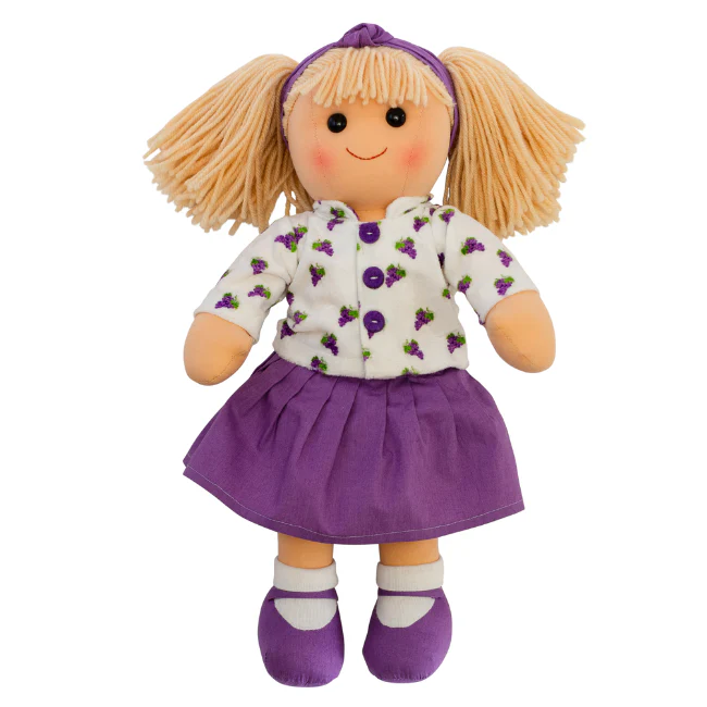 Rag Doll Polly Purple & White 35cm