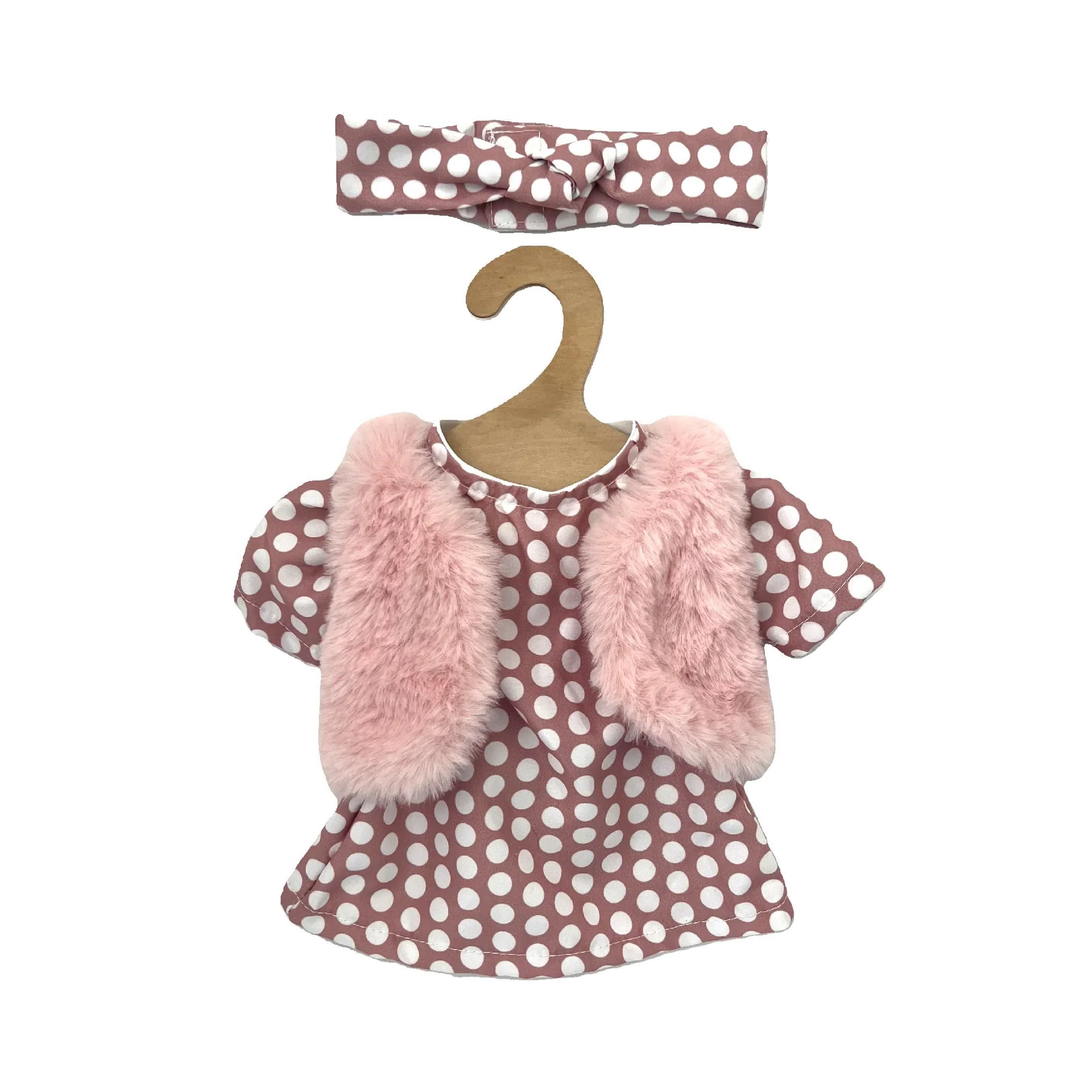 Hopscotch Clothes Poka Dot Dress with Fur Vest